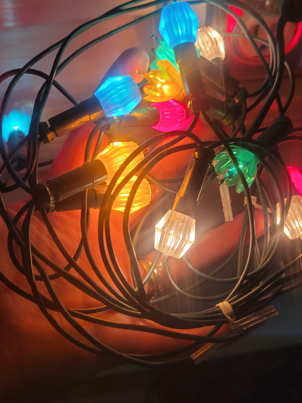 15 Merry Lights Vintage Holiday Box - Green & Red